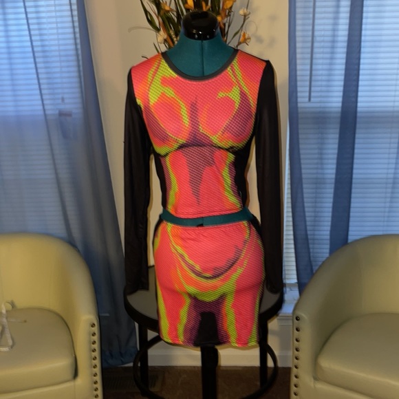 Neon Thermal Image Two Piece Skirt Set - Picture 2 of 5